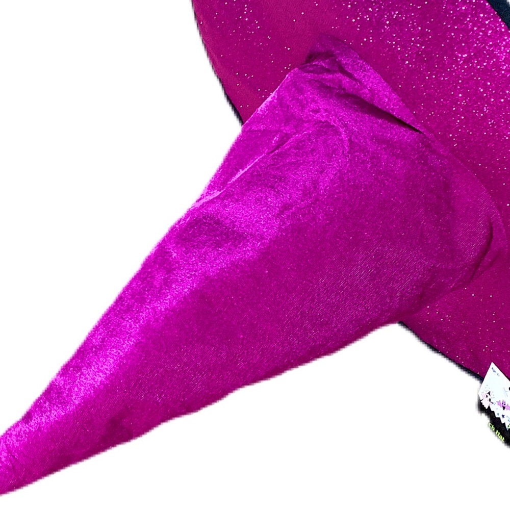 FUCHSIA VELOUR & GITTER WITCH HAT NWT - Picture 3 of 15